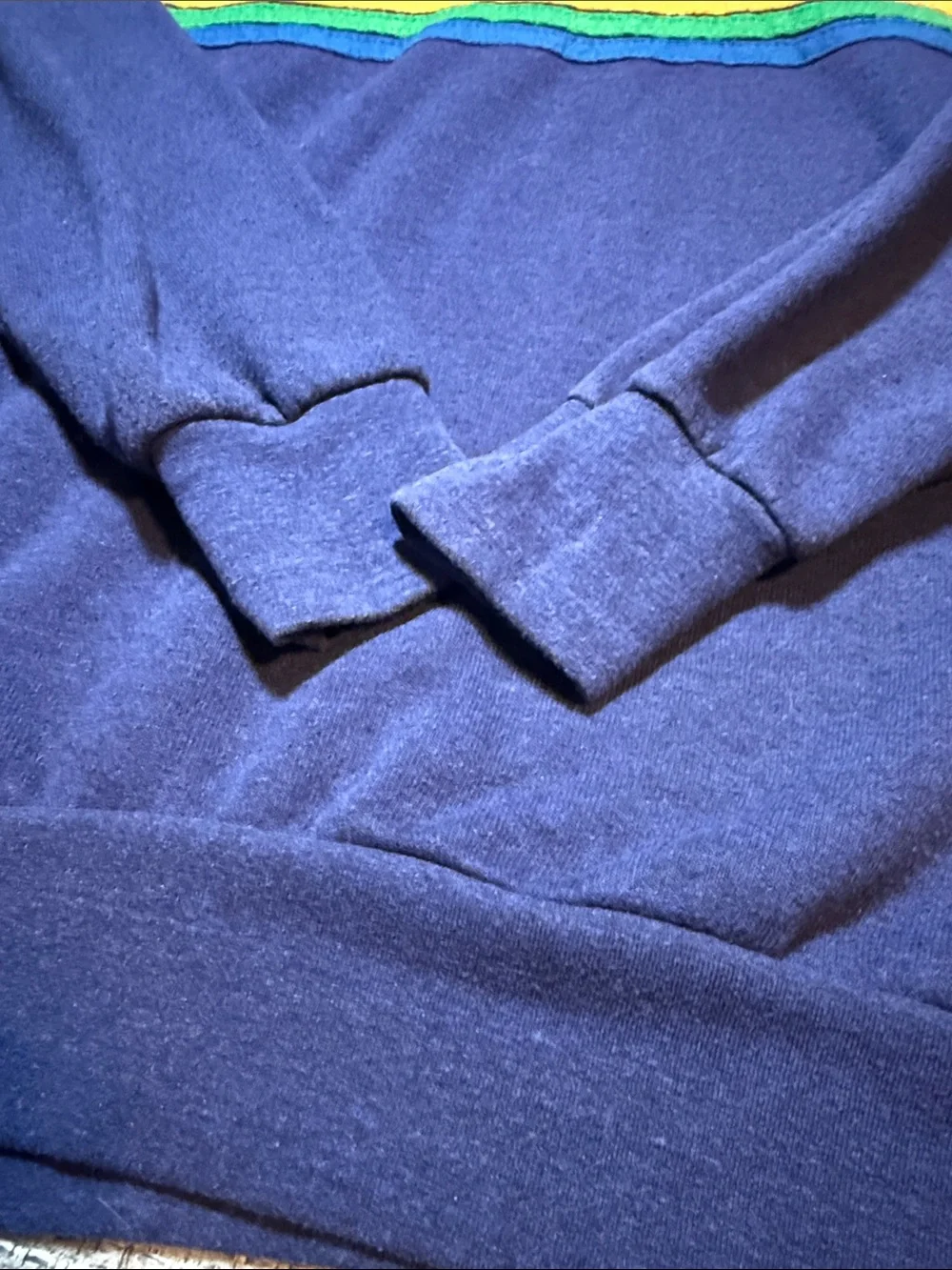 VTG Aviator Nation Pullover Sweatshirt 6 Stripes Rainbow Navy Blue Small - Picture 3 of 6